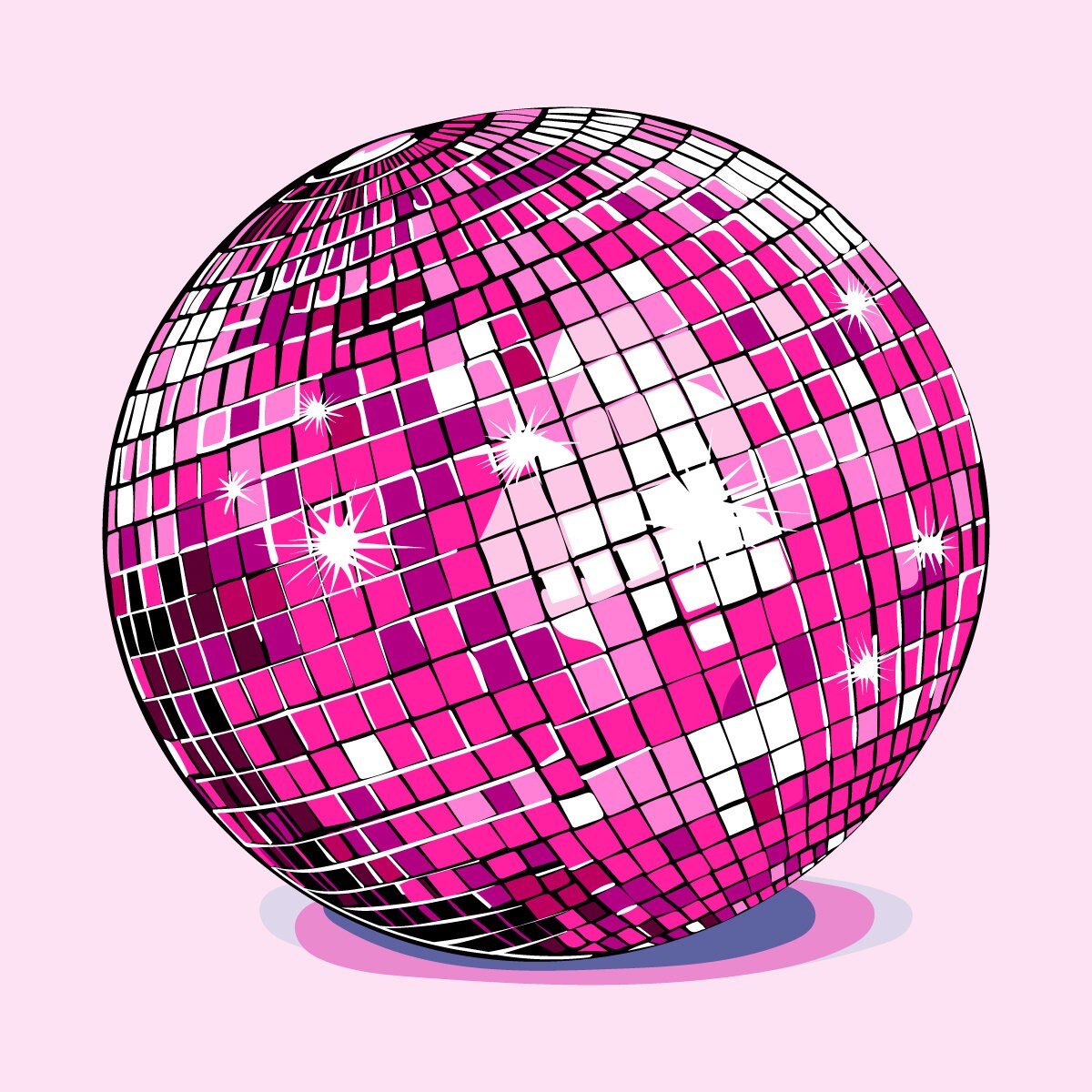 Pink Barbiecore Disco Ball SVG & PNG Design | Great for Cricut Projects, Sublimation for Tshirts, Tumblers, Totes, Mugs, and More!