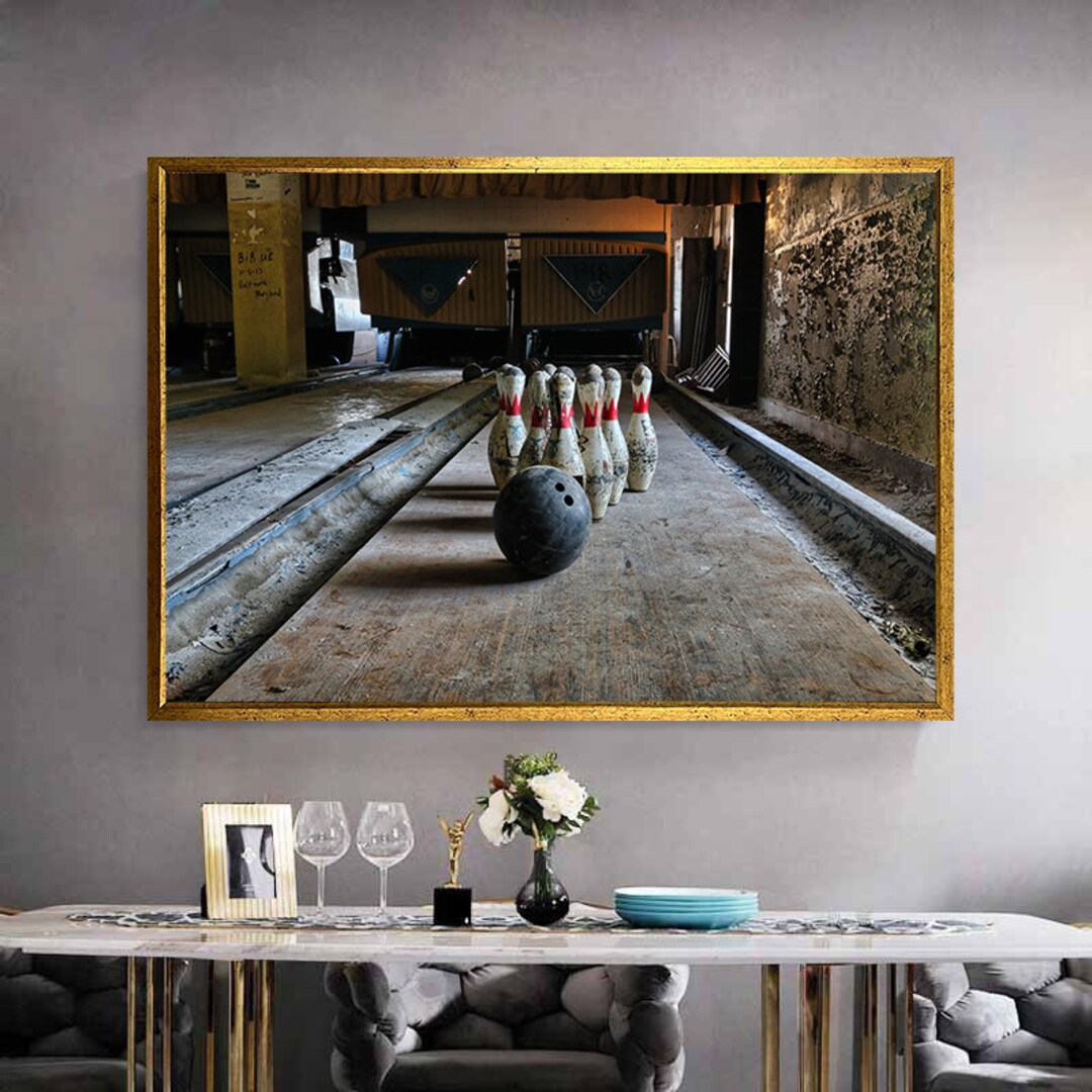 Tumbled Bowling Wall Art Bowling Wall Decor Bowling Canvas Etsy