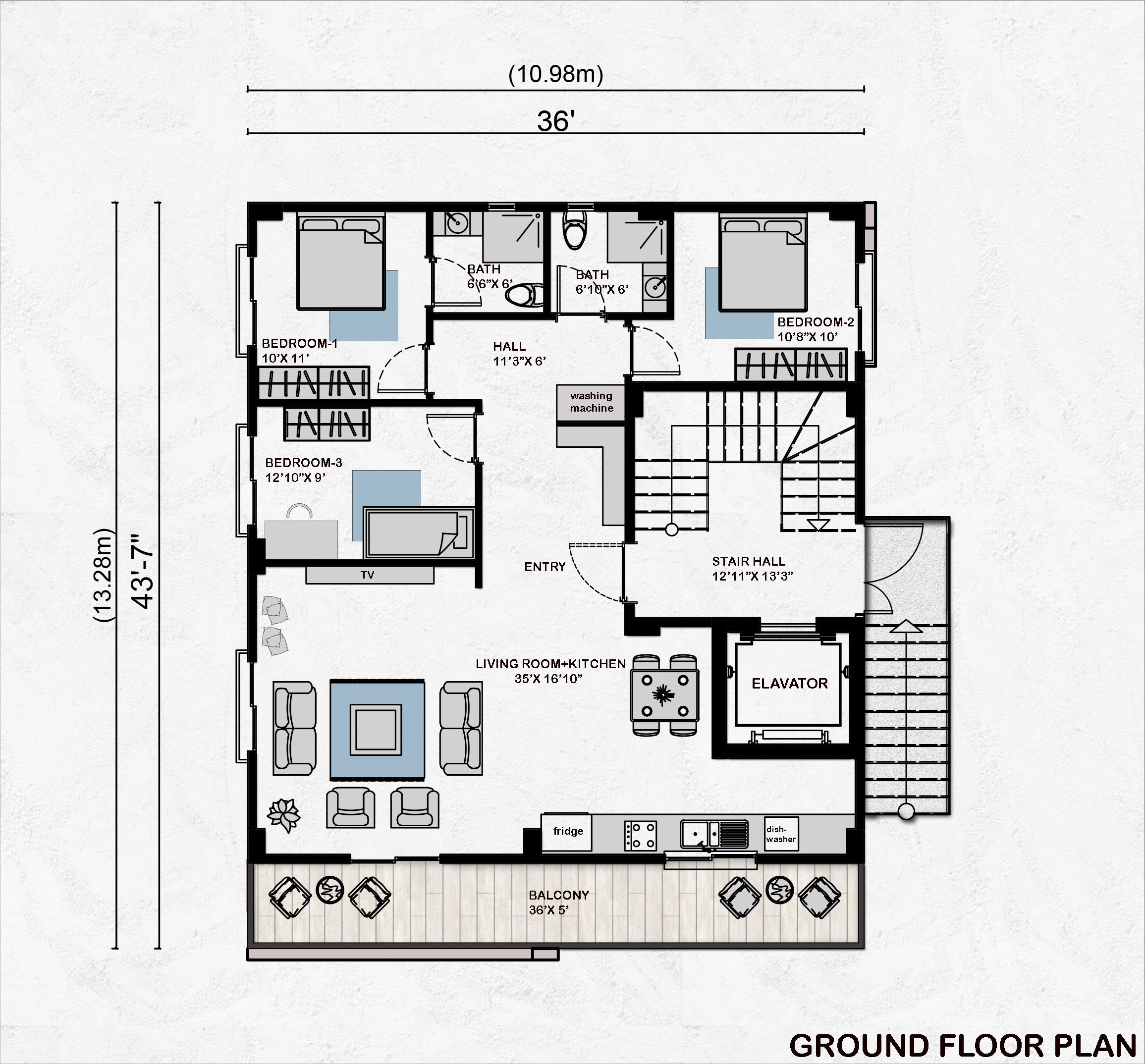 Modern 4-apartment House Plan: 4-floor Blueprint (digital Product) - Etsy