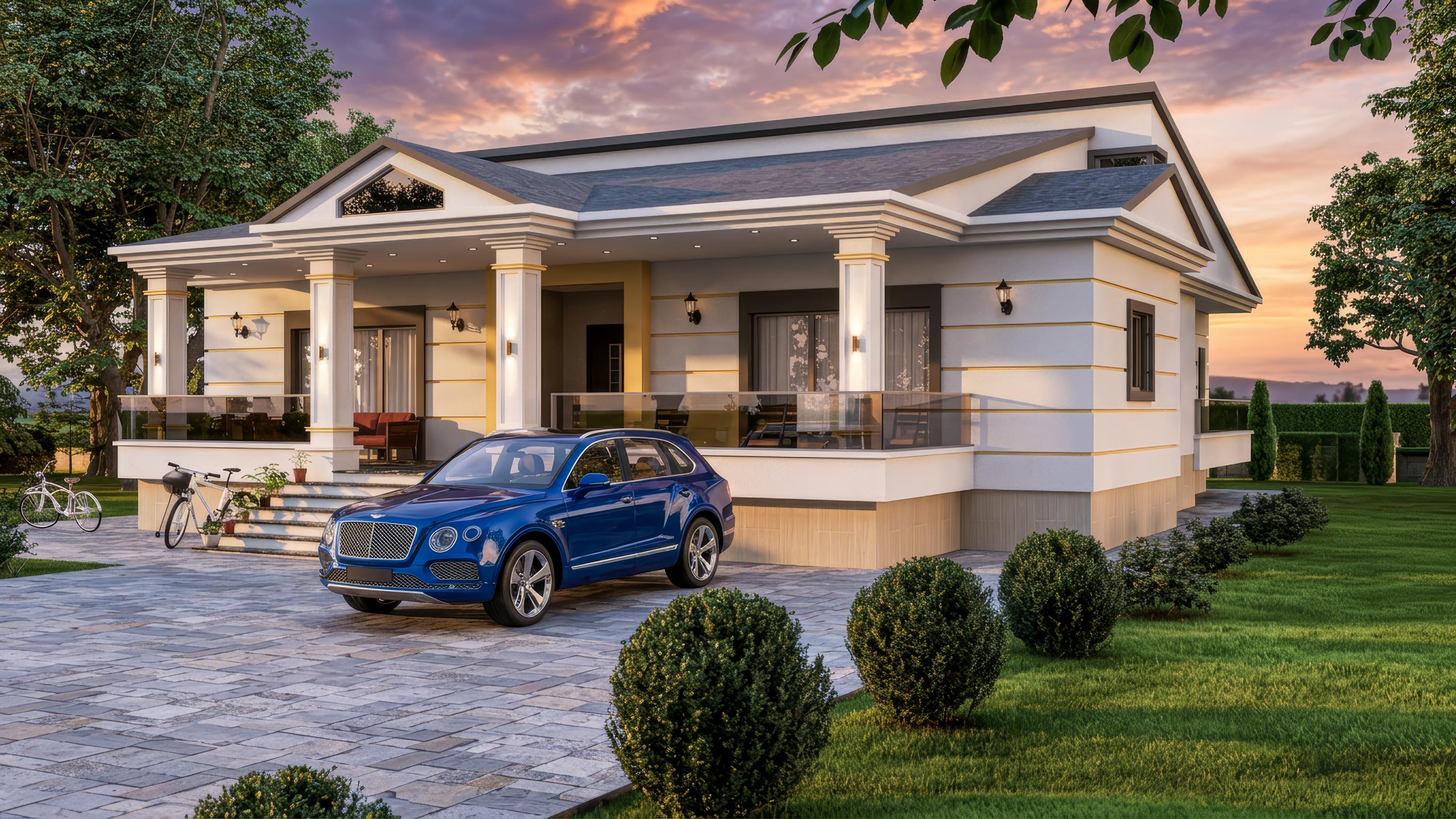 Modern 4 Bedroom House Plan: Single Story Home Blueprint (3173 Sq Ft ...