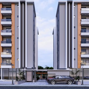 Appartementindeling, plattegrond, moderne woningindeling, appartementen met 2 slaapkamers en 1 badkamer