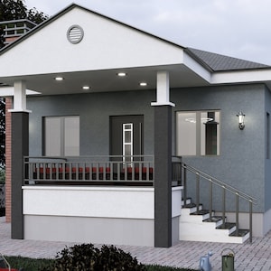 Moderne kleine Haus-Pläne Blueprints, 2 Schlafzimmer 1.5 Badezimmer Haus, zweistöckiger Haus-Grundriss, 807 SQFT