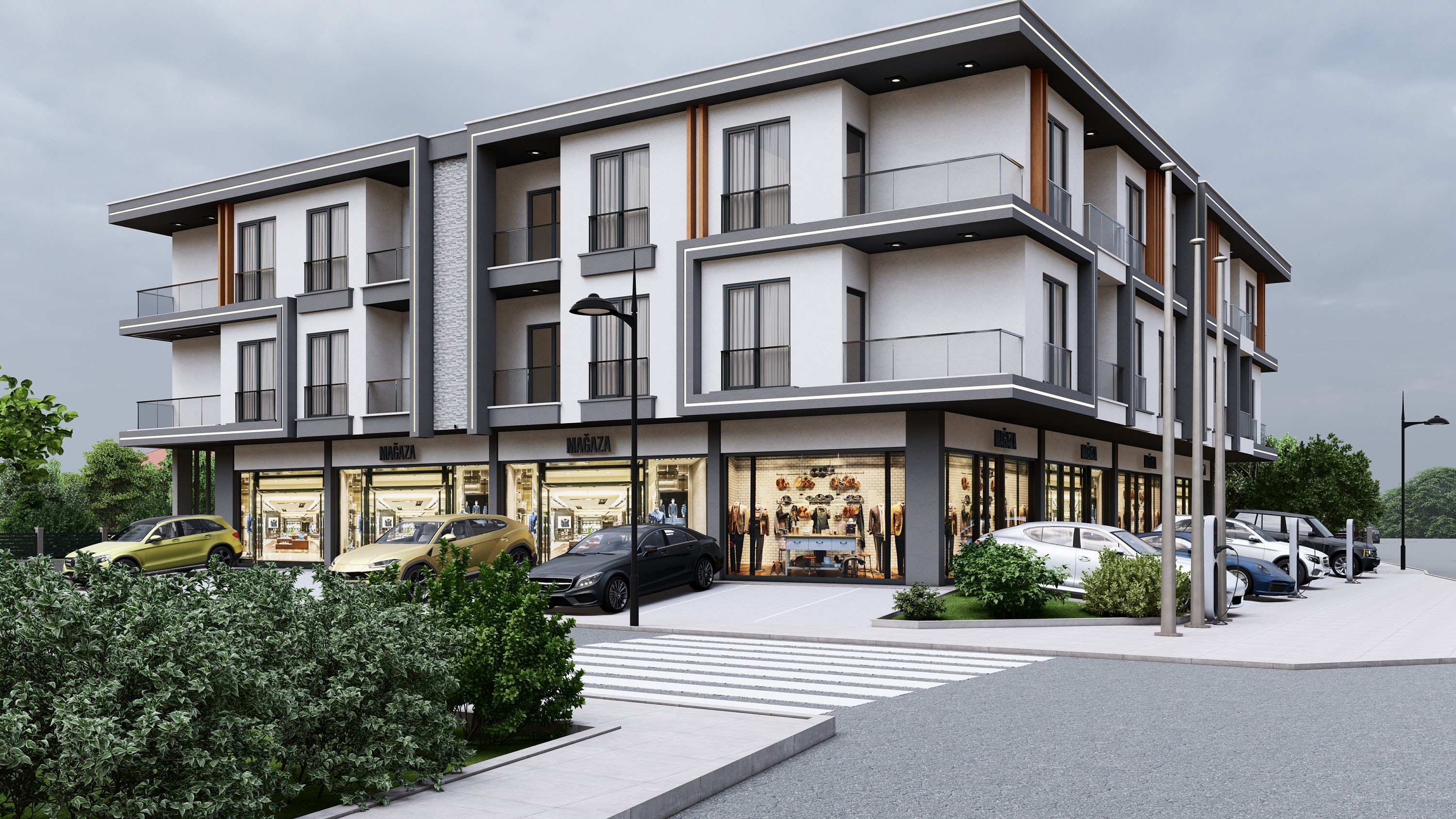 Modern Apartment Building Plan: 3-story, 24 Units (PDF & Autocad) - Etsy