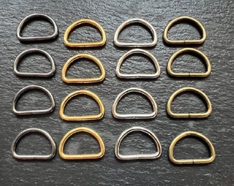 Asst Colours & Sizes Metal D Ring Jump Ring Buckle Webbing Strap Bags Leather K69