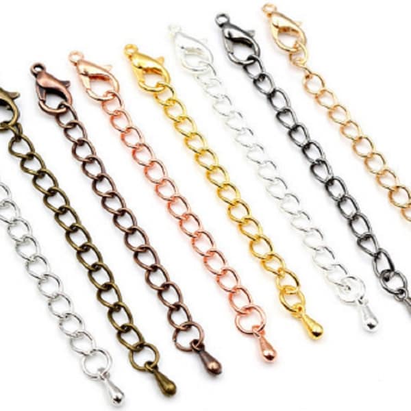 Assorted Colours Extension Extender Chain Chains 5cm or 7cm Necklace Bracelet K70 UK