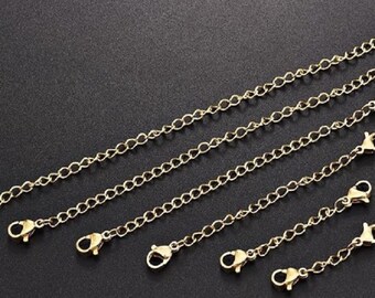 Gold Stainless Steel Extension Extender Chain Chains Assorted Sizes Necklace Bracelet K13