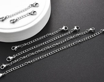 Silver Stainless Steel Extension Extender Chain Chains Assorted Sizes Necklace Bracelet K13