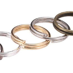 Assorted Sizes & Colours Double Loop Metal Split Jump Ring Findings Keyring Making 14mm 20mm K66