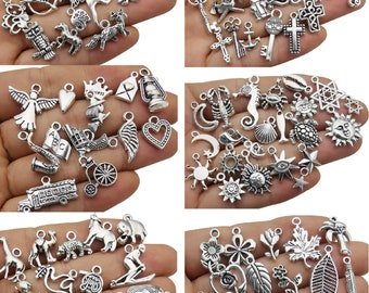 Mixed Random Tibetan Silver Metal Charms Sports Animals etc Necklace Pendant UK