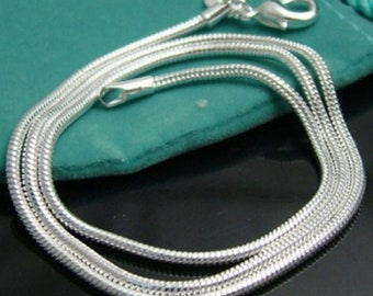 16-24 inches Stamped Silver Plated Snake Curb Chain Necklace 40-60cms UK N17