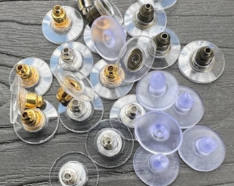 Earring Backs Push Fit Ear Pin Stud Scroll Stopper Bullet Nuts Earrings K68