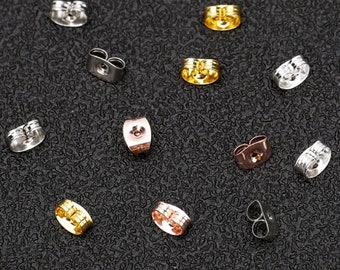 Small 5mm x 3.5mm Large 6mm x 4.5mm Gold Silver Butterfly Backs Pin Stud Earring Earrings Stoppers K57