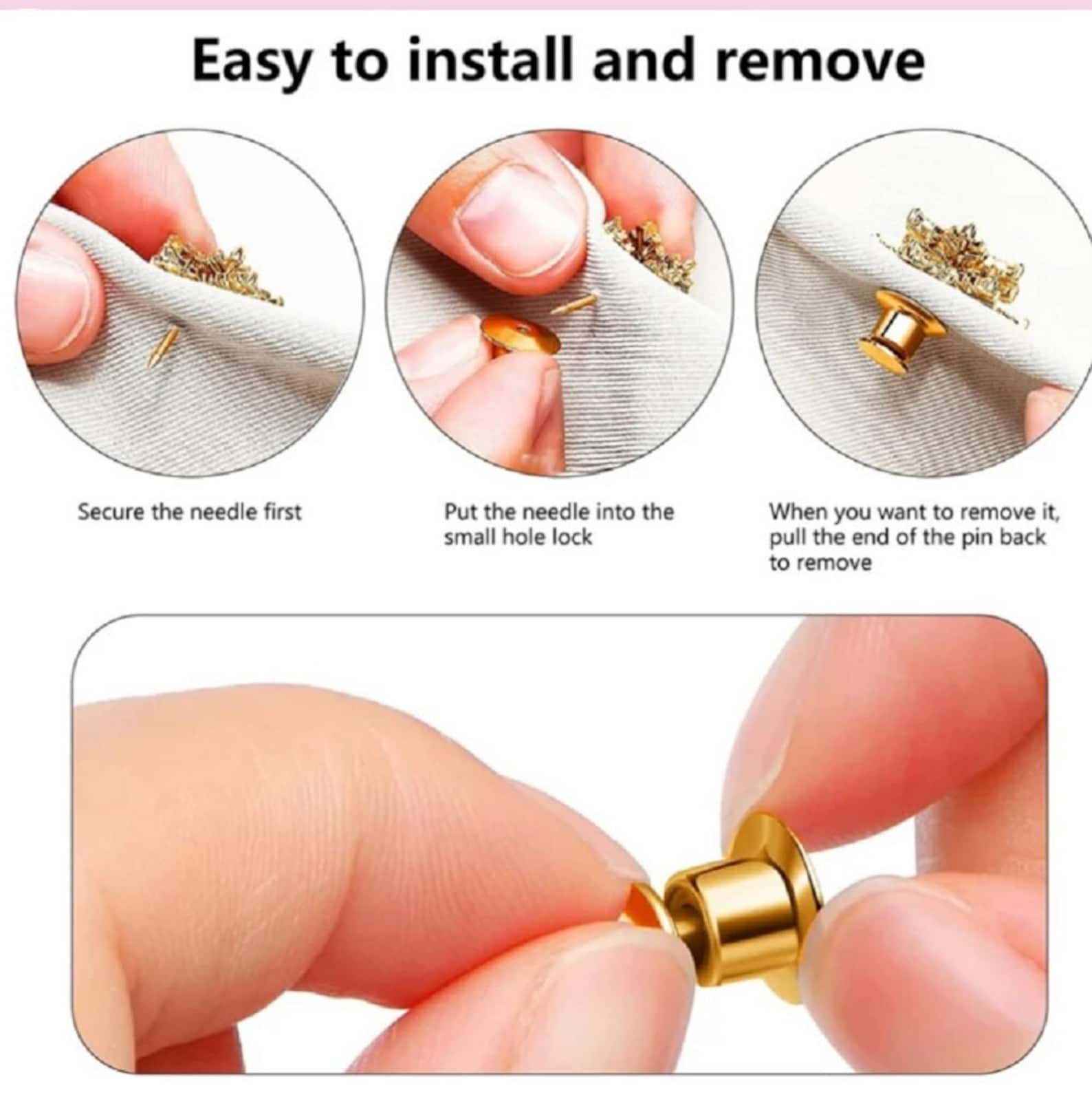 Gold or Silver Locking Backs Replacement Pin Badge Brooch Hat Lapel ...