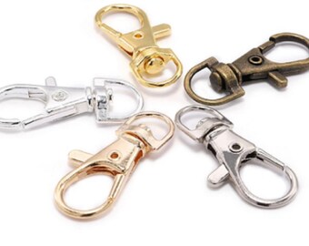 Assorted Colours Sizes Lobster Trigger Swivel Clasps Keyring Hook Strong K21 UK