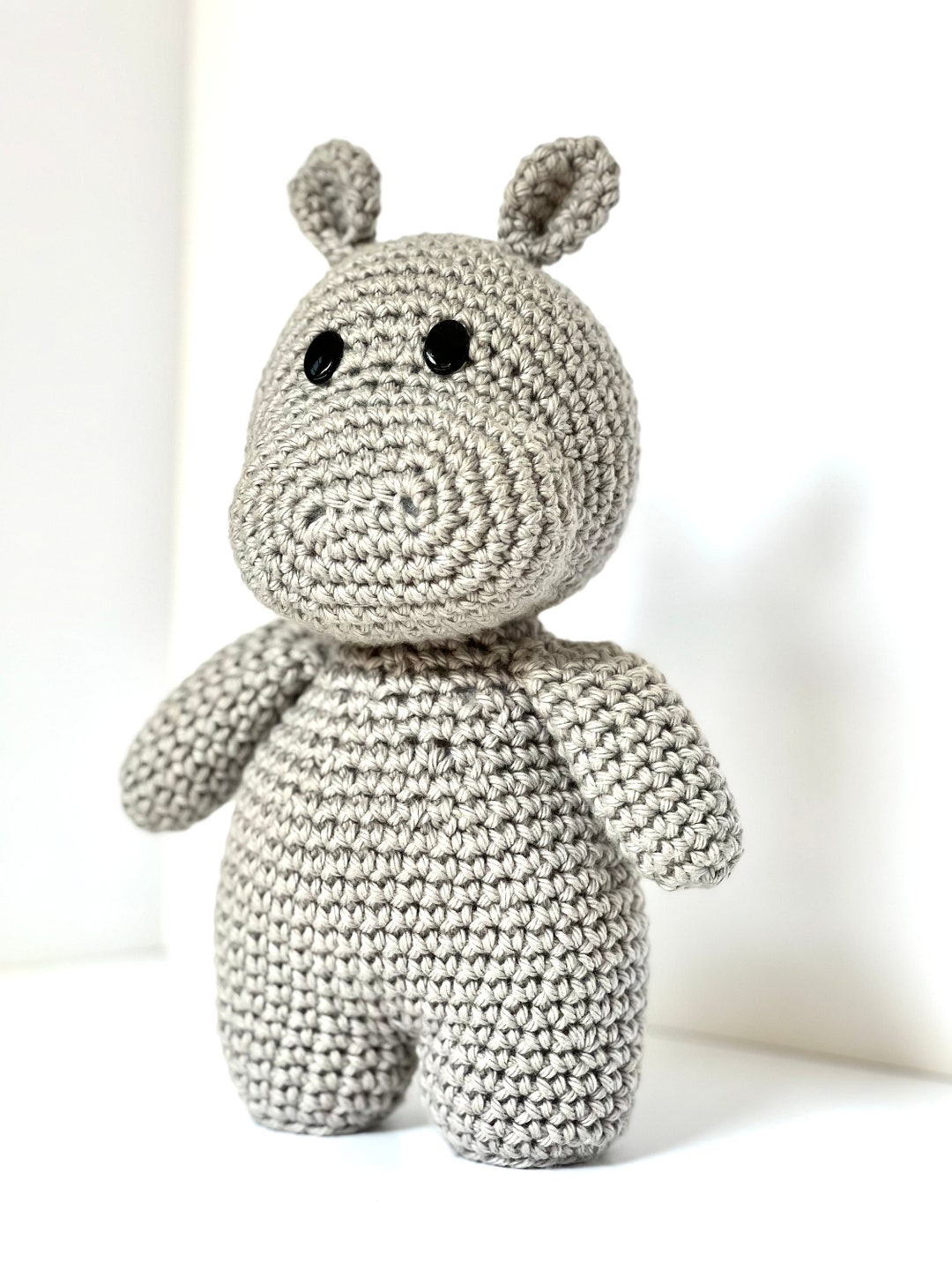 Stuffed Animal Hippo 10inch Amigurumi Crochet Etsy