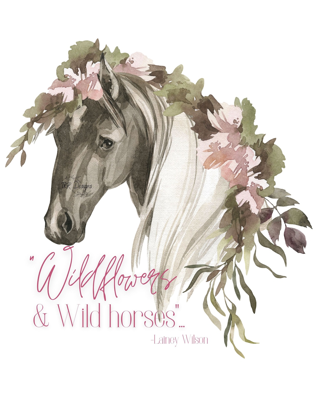 Wildflowers & Wild Horses PNG File, Lainey Wilson Wildflower and Wild