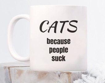 Cat Lover Coffee Mug, Funny Cat Lover Cup, Cat Mom, Cat Dad, Funny Cat Mom Gift, Funny Cat Dad Gift