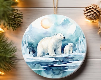 Parent and Child Ornament * Polar Bear*, Cute Polar Bear Christmas Ornament, Polar Bear Family, Stocking Stuffer, Polar Bear Lover Gift