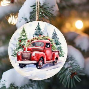 Red Truck Ornament, Vintage Red Truck Christmas Ornament, Christmas Ornaments for the Family