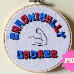 Chronically Badass Embroidery Pattern | Pattern for Beginners