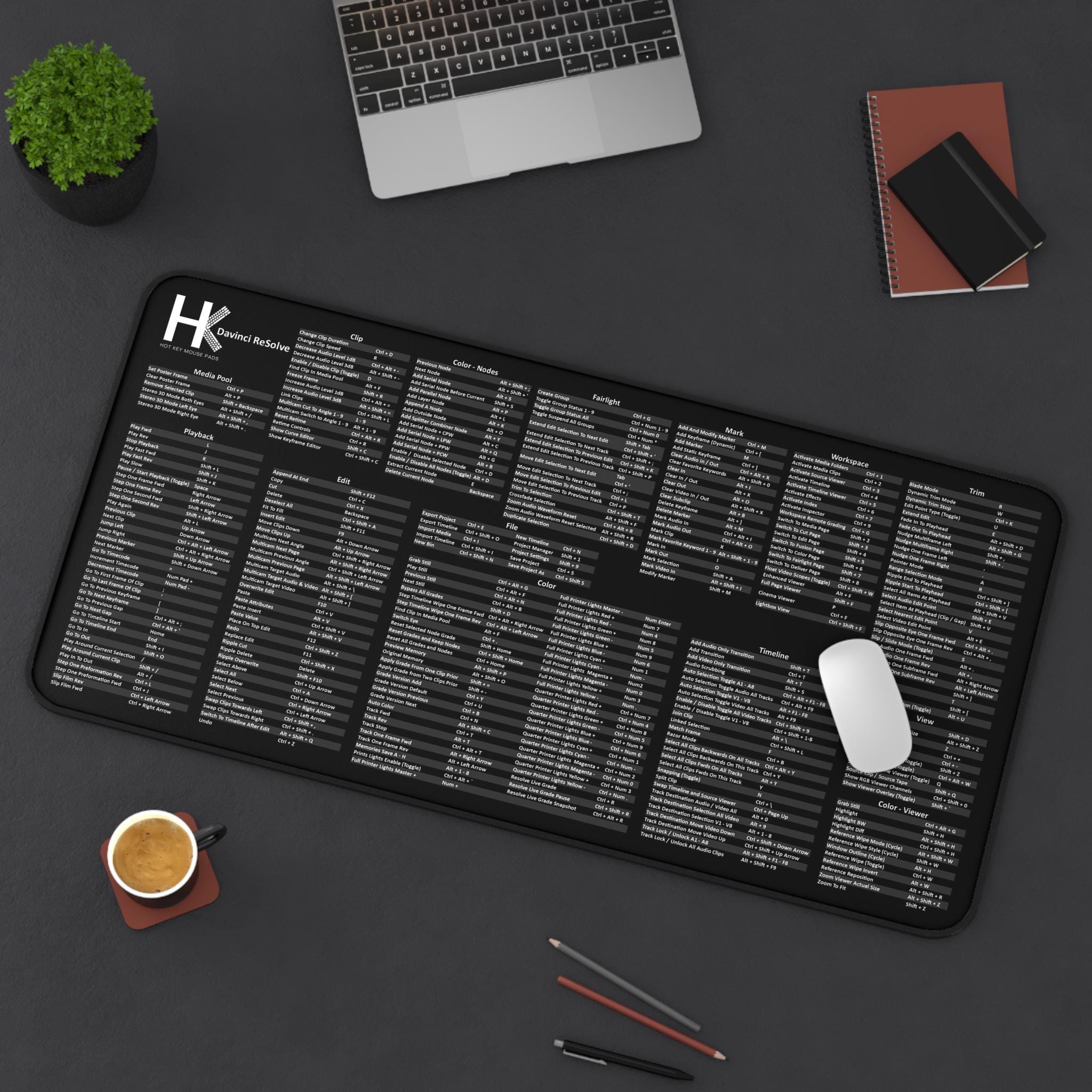 Windows Hot Key Mat Windows Davinci Resolve Hot Key Mouse Pad - Etsy