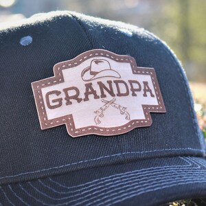 Grandpa Design Leather Patch SnapBack Trucker Hat.