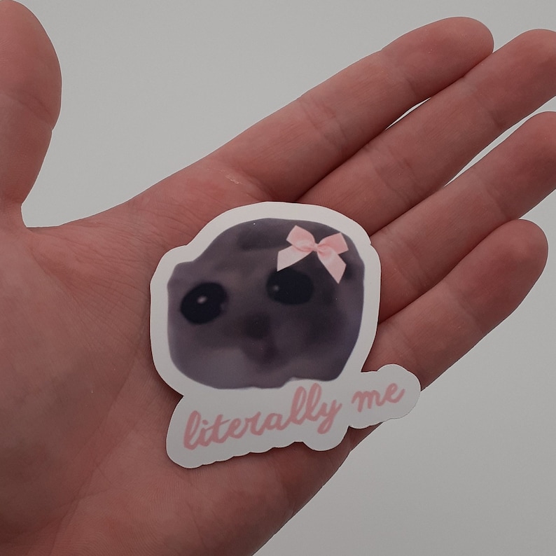 Sad Hamster Meme Sticker cute funny gift trend Tiktok Im just a girl Cut Vinyl image 2