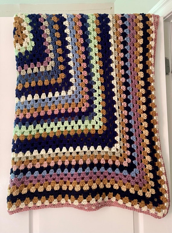 Granny Square Blanket Soft Color Throw Couch Blanket Gift for Teen