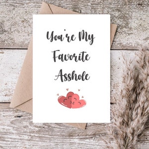 Eres mi imbécil favorito Tarjeta de felicitación en blanco dentro de la descarga digital imprimible