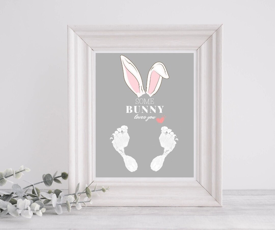 Kid’s Easter Bunny Footprint Art Craft Printable Digital Download - Etsy