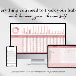 Google Sheets Habit Tracker Spreadsheet Aesthetic Template, Daily ...