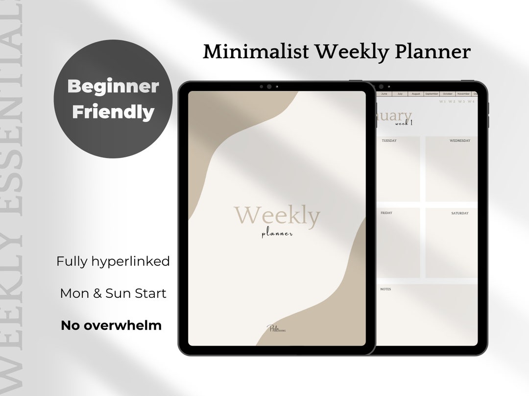 Digital Planner Monthly/weekly, Vertical Weekly Planner Undated ...