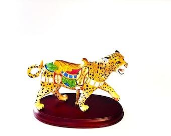 Vintage Lenox Snow Leopard Carousel Figurine: Carousel Animals Series