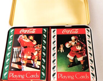 Vintage Coca-cola Playing Cards: Two Decks in A Decorative Tin - Etsy