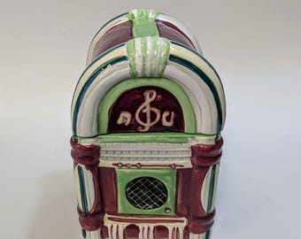 Ceramic Juke Box Shaped Cookie Jar