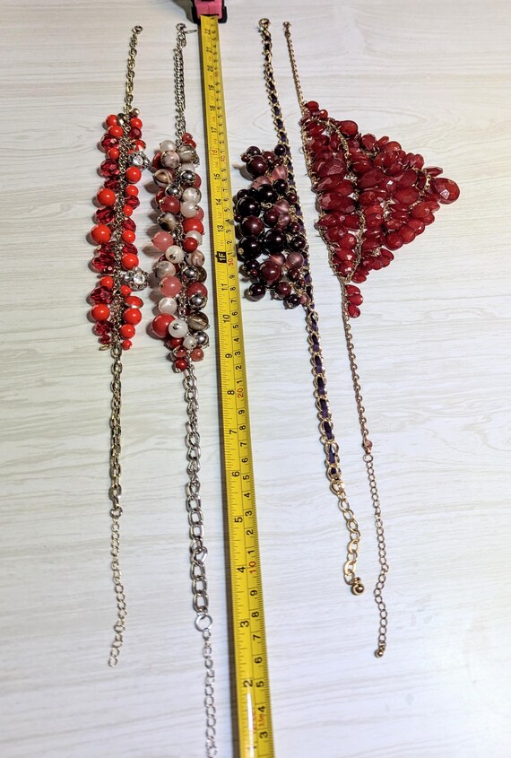 4 Red Statement Necklaces. - image 6