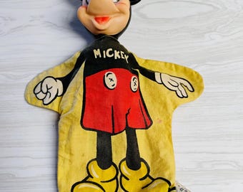 Vintage Disney Micky Mouse Hand Puppet: 1950 Gund Disneyana Puppet