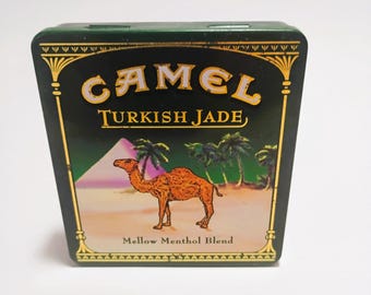 camel cigarettes metal tin Bayou Blast Mardi Gras Berry Blend empty Camel Cigarettes 75th Anniversary Employee