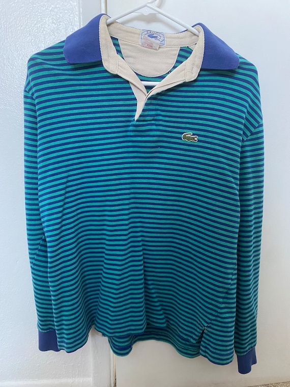 80s IZOD stripe L/S shirt 2XL