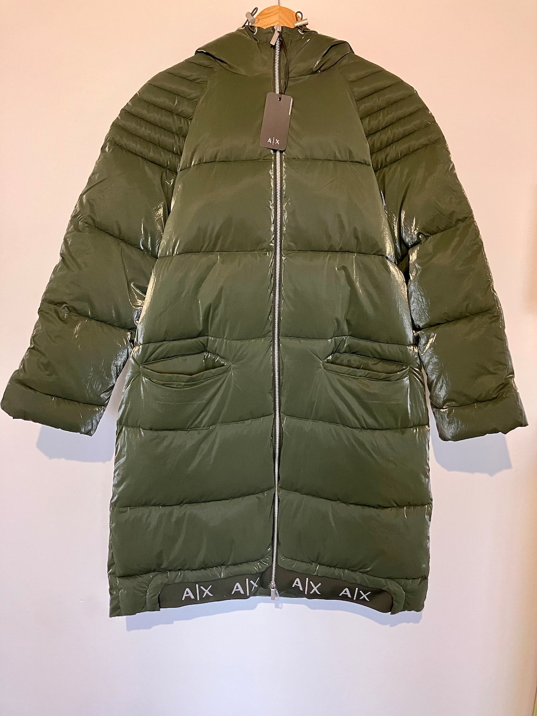 Armani Exchange Vintage CABIN Long Down Jaket Military Green L Etsy