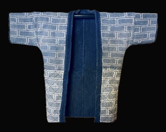 Japanese vintage Indigo Blue Jacket Boro Sashiko Noragi around 1900