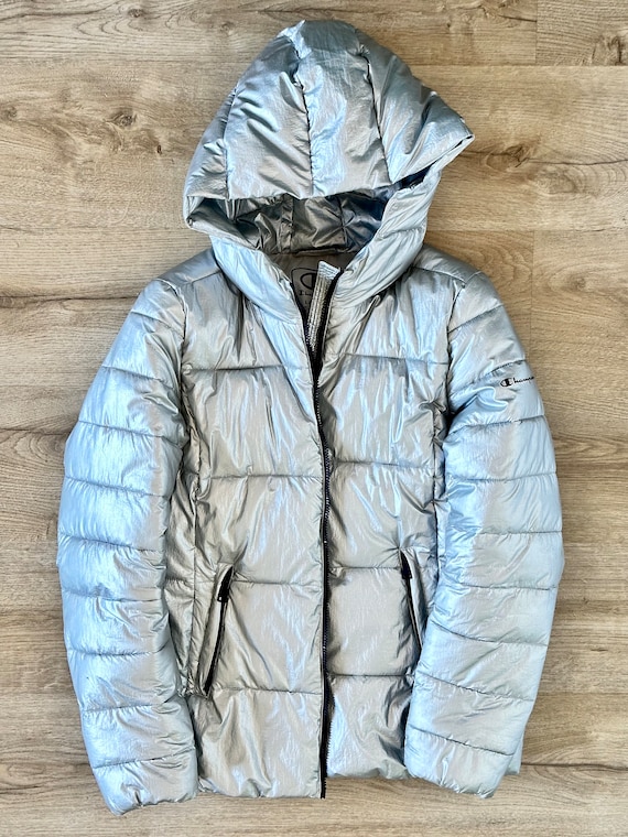 Champion Vintage Short Down Jacket Silver Neaby New Condition - Etsy