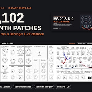 MS-20 Mini & Behringer K-2 Synth Patch Book, 8,102 Patches, Printable PDF