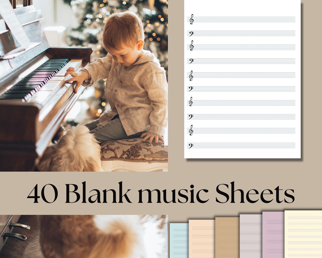 Kids Printable Sheet Music for Letter/a4. Blank Sheet Music. - Etsy