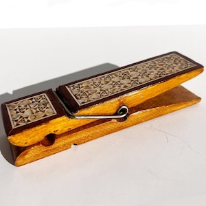 Fermacarte in legno, intarsiato in madreperla. Fermacarte in legno, portaoggetti da scrivania per ufficio. Regalo souvenir da scrivania per lei, unico.