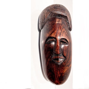 Vintage Wooden African BAULE MBLO Mask Handmade. Carved Wood Mask Carved Mask Tribal Mask Fang Tribe African Tribal Art Souvenir Gift Unique