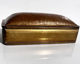 アンティークブロンズジュエリーボックス、ブロンズアート小物入れ