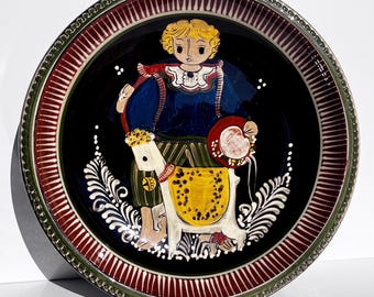 ヴィンテージのスイス製セラミック製壁掛けプレート、Kohler Biel