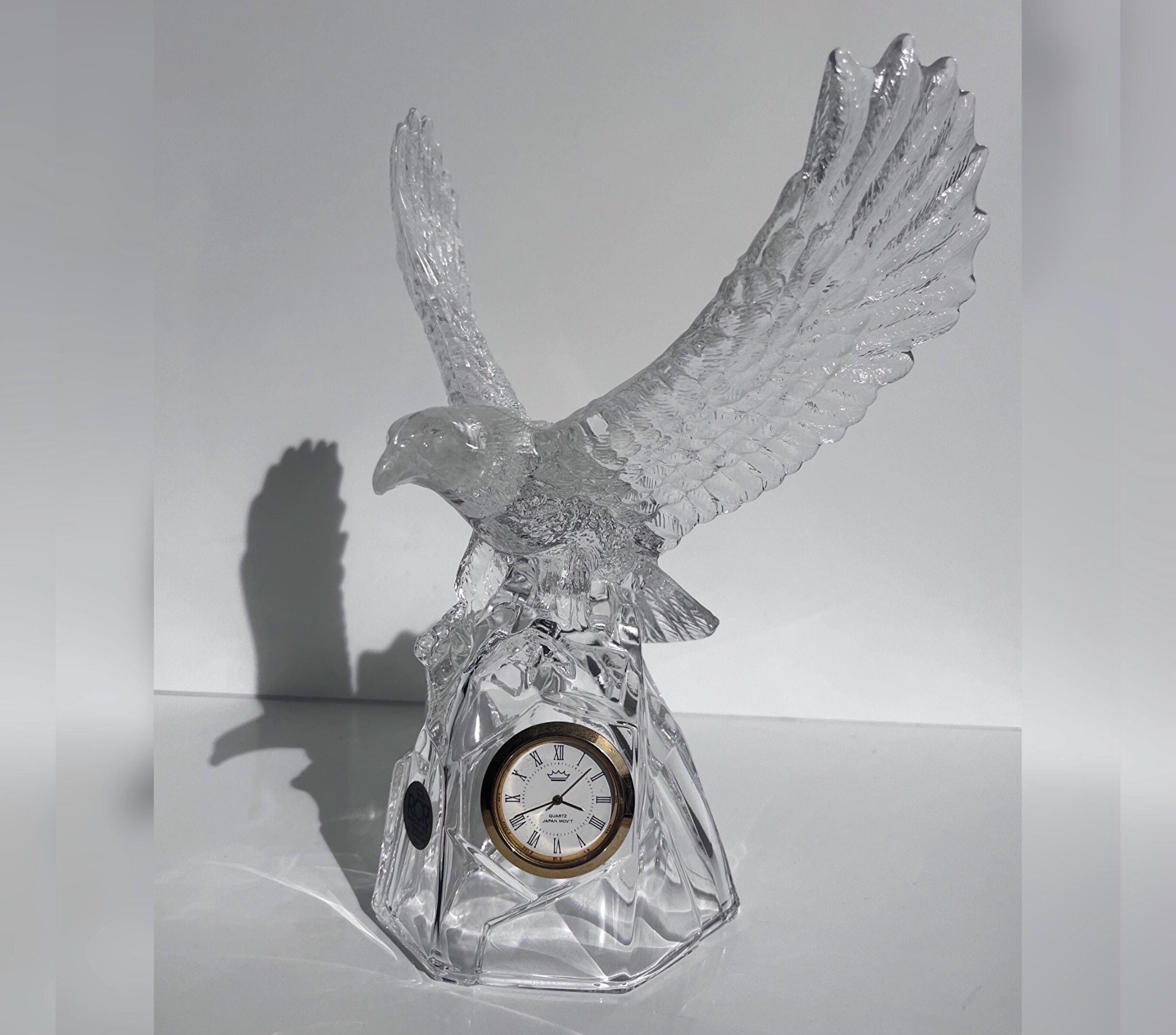 水晶　鉄製イーグル　置物　重量級 水晶鉄製イーグル置物重量級