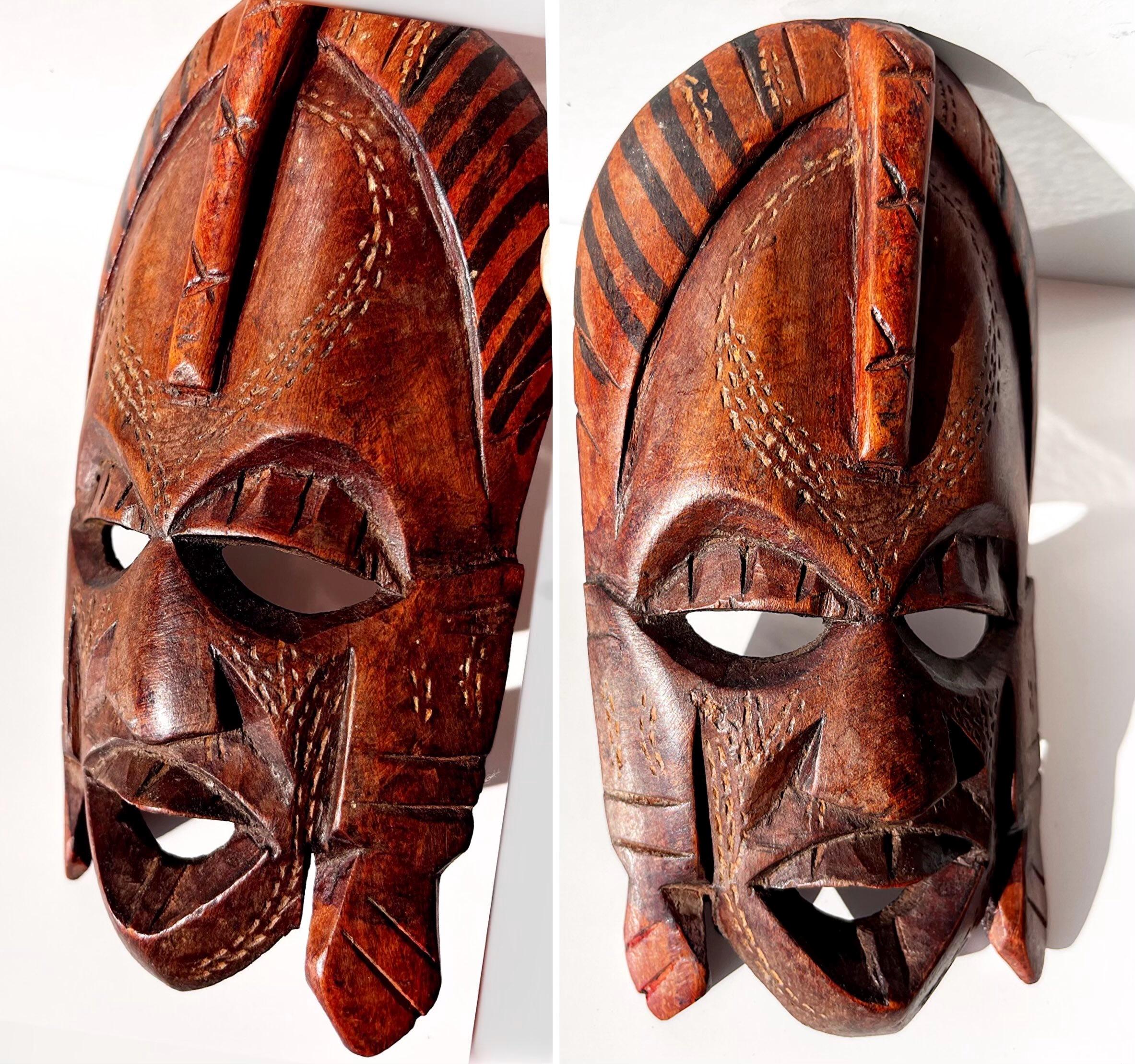 マサイ族のマスクセット、ヴィンテージアフリカンマスク。伝統的な